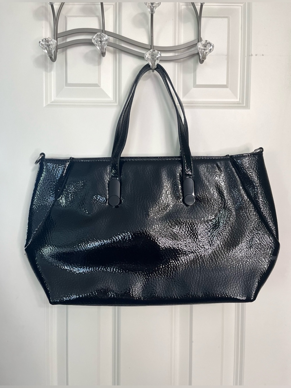 Carpisa Textured Patent Leather Tote Bag